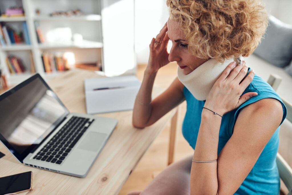 Personal Injury Photo of a woman with injured neck