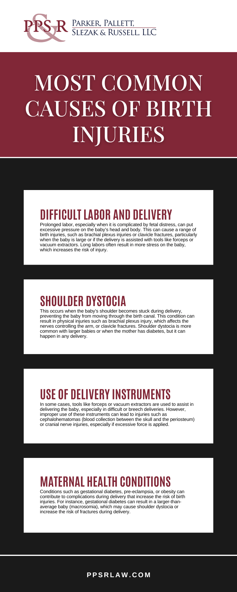 Most Common Causes Of Birth Injuries Infographic